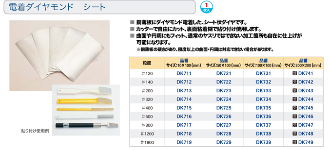 電着ダイヤモンド シート｜泰利研磨工業所